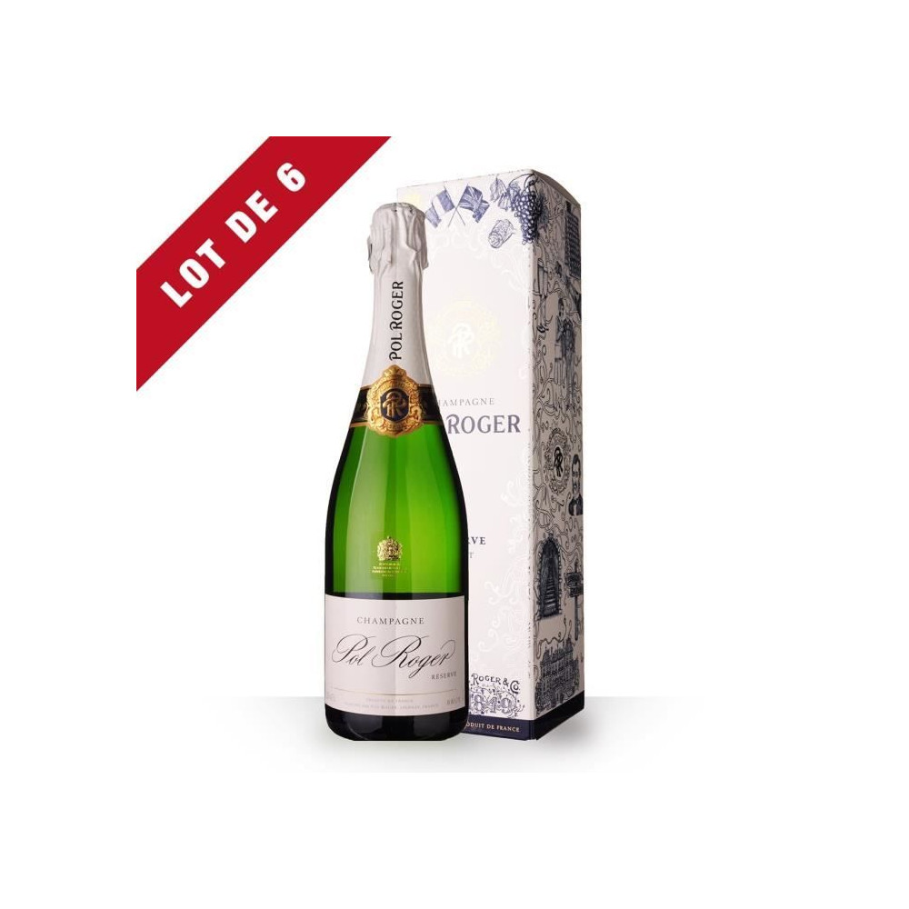 Champagne POL ROGER Brut Réserve en étui - 6x75cl