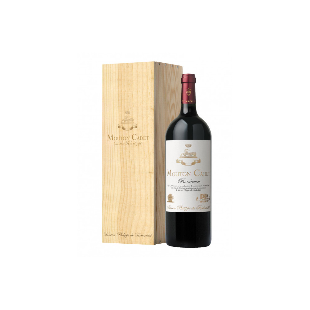 Magnum de Mouton Cadet Cuvée Héritage 2018 - Coffret Bois avec glissière