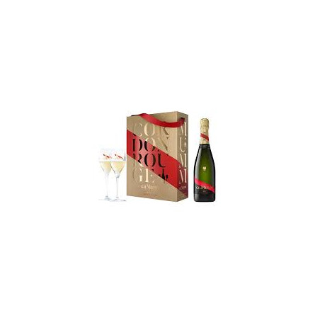 Coffret  Champagne Cordon Rouge Brut + 2 verres  - GH MUMM